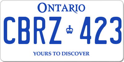 ON license plate CBRZ423