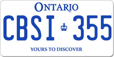 ON license plate CBSI355