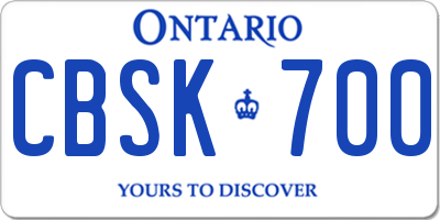 ON license plate CBSK700
