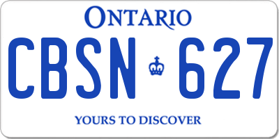 ON license plate CBSN627