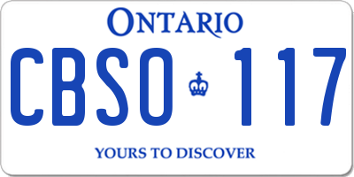 ON license plate CBSO117