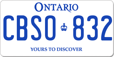 ON license plate CBSO832
