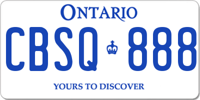 ON license plate CBSQ888
