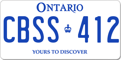 ON license plate CBSS412