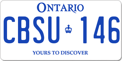 ON license plate CBSU146