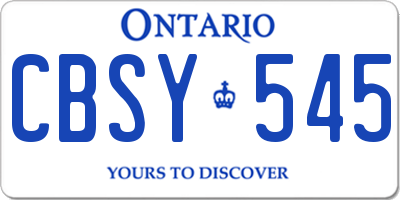 ON license plate CBSY545