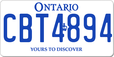 ON license plate CBT4894
