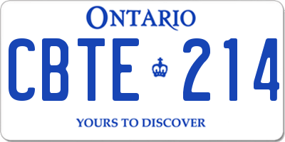 ON license plate CBTE214
