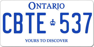 ON license plate CBTE537