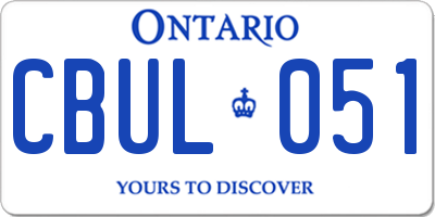 ON license plate CBUL051