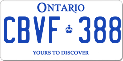 ON license plate CBVF388