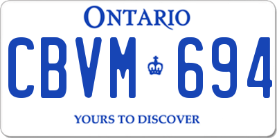 ON license plate CBVM694