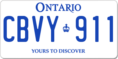 ON license plate CBVY911