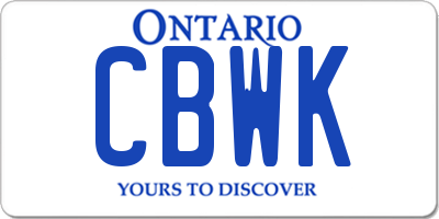 ON license plate CBWK