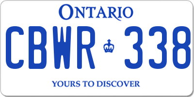 ON license plate CBWR338