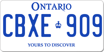 ON license plate CBXE909