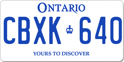 ON license plate CBXK640