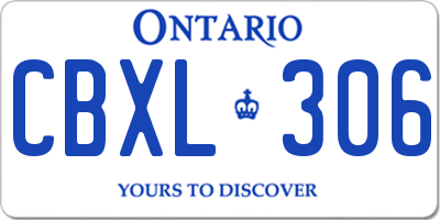 ON license plate CBXL306