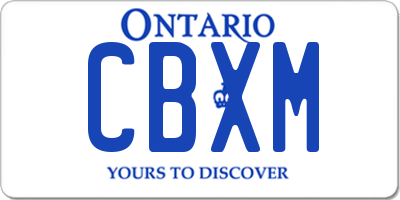 ON license plate CBXM