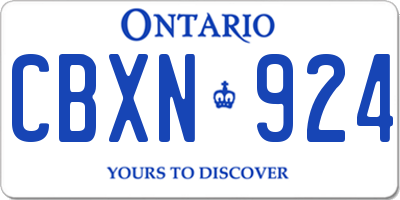 ON license plate CBXN924
