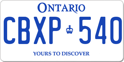 ON license plate CBXP540