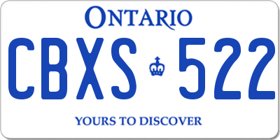 ON license plate CBXS522
