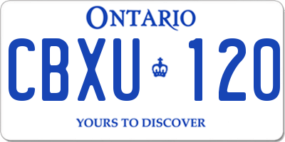ON license plate CBXU120