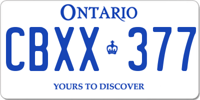 ON license plate CBXX377