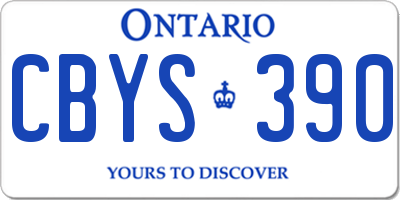 ON license plate CBYS390