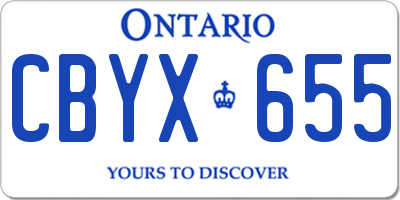 ON license plate CBYX655