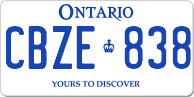 ON license plate CBZE838