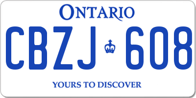 ON license plate CBZJ608