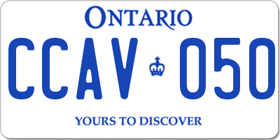 ON license plate CCAV050