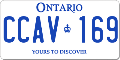 ON license plate CCAV169