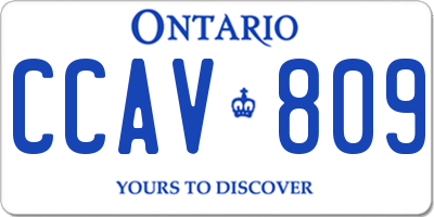 ON license plate CCAV809