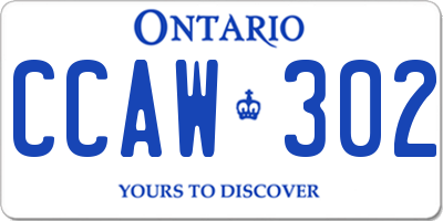 ON license plate CCAW302