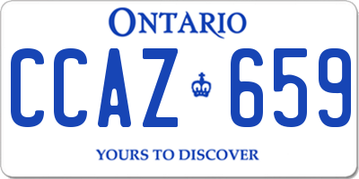 ON license plate CCAZ659