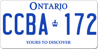 ON license plate CCBA172