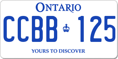 ON license plate CCBB125
