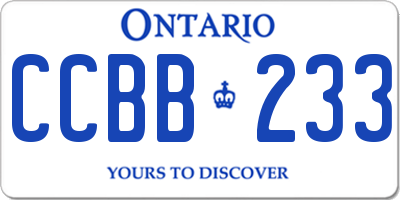 ON license plate CCBB233