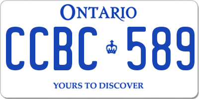 ON license plate CCBC589