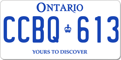 ON license plate CCBQ613