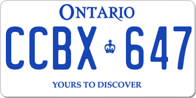 ON license plate CCBX647