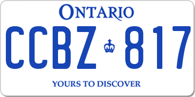 ON license plate CCBZ817
