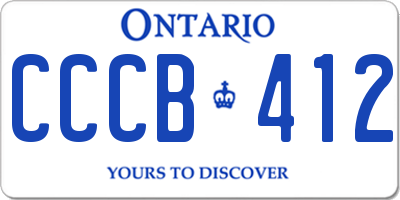 ON license plate CCCB412