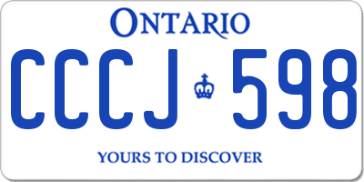 ON license plate CCCJ598
