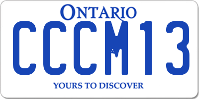 ON license plate CCCM13