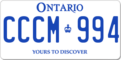 ON license plate CCCM994