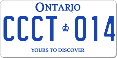 ON license plate CCCT014