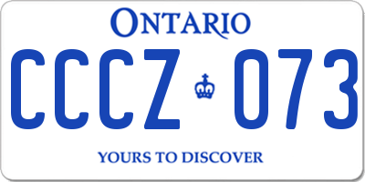 ON license plate CCCZ073